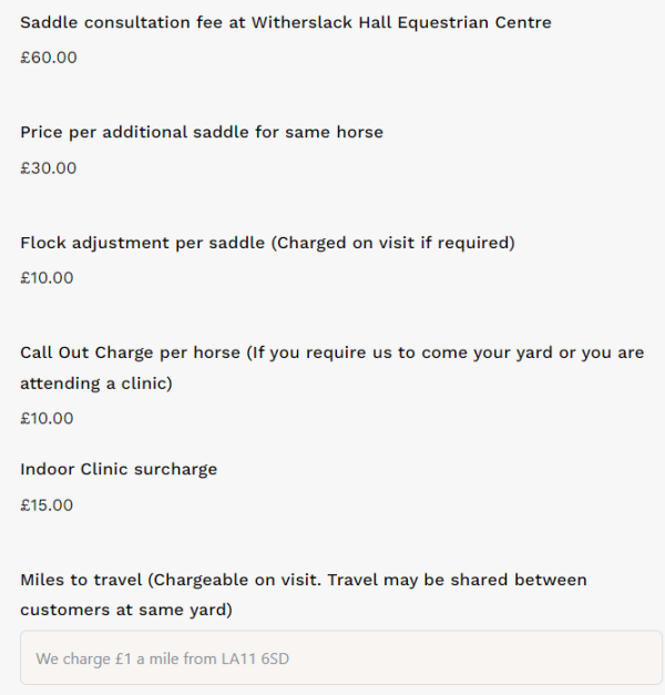 Saddle Consultation Form The Saddle Barn